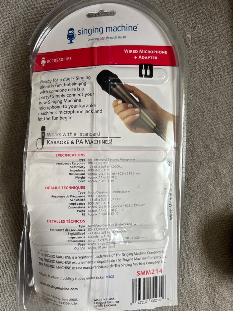 Singing Machine Wired Microphone