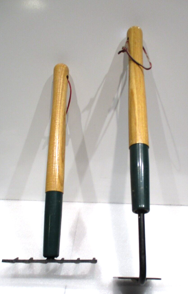 2 Garden Tools Wood Handles