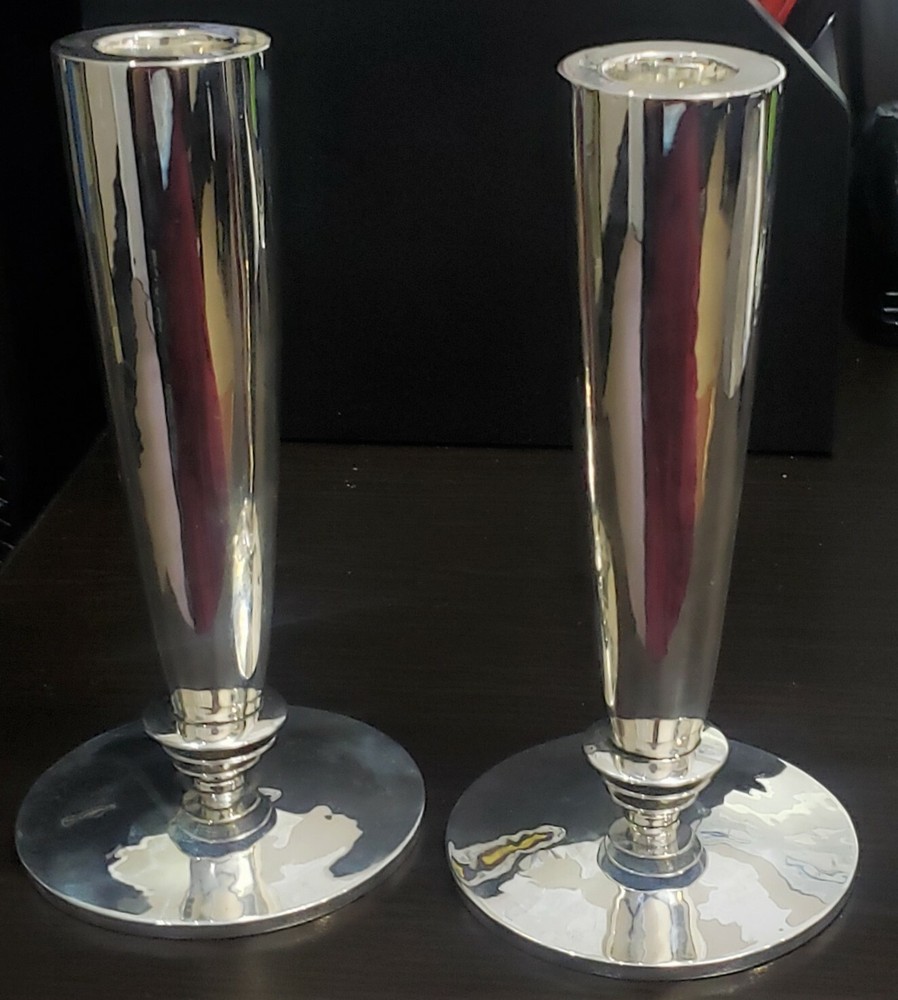 ARTS & CRAFT PERIOD G.B.H SOLID STERLING SILVER CANDLE STICK