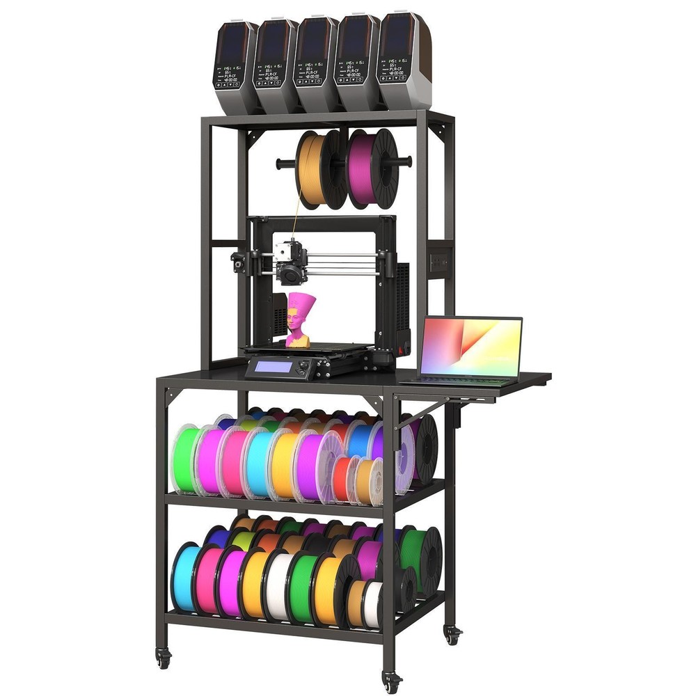 Printer Stand, Heavy Duty Printer Table Stand with Filament Storage Rack,
