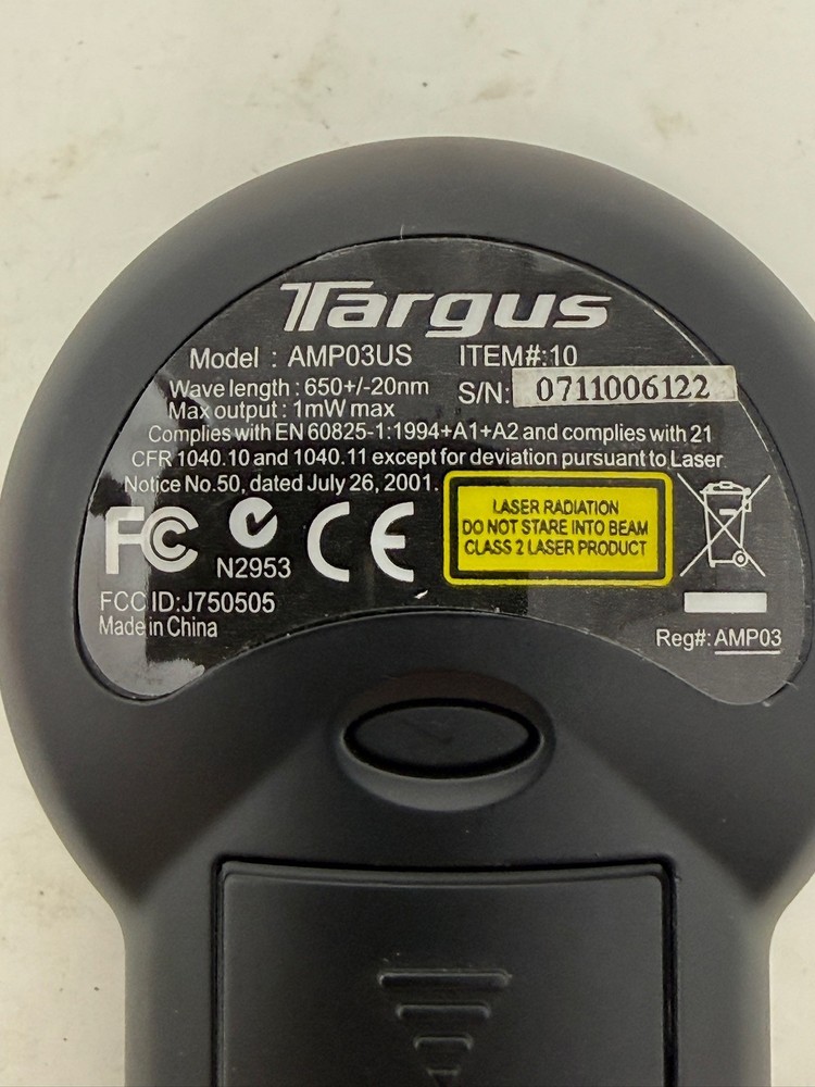 Targus AMP03US Wireless Presenter Black Laser Pointer Used