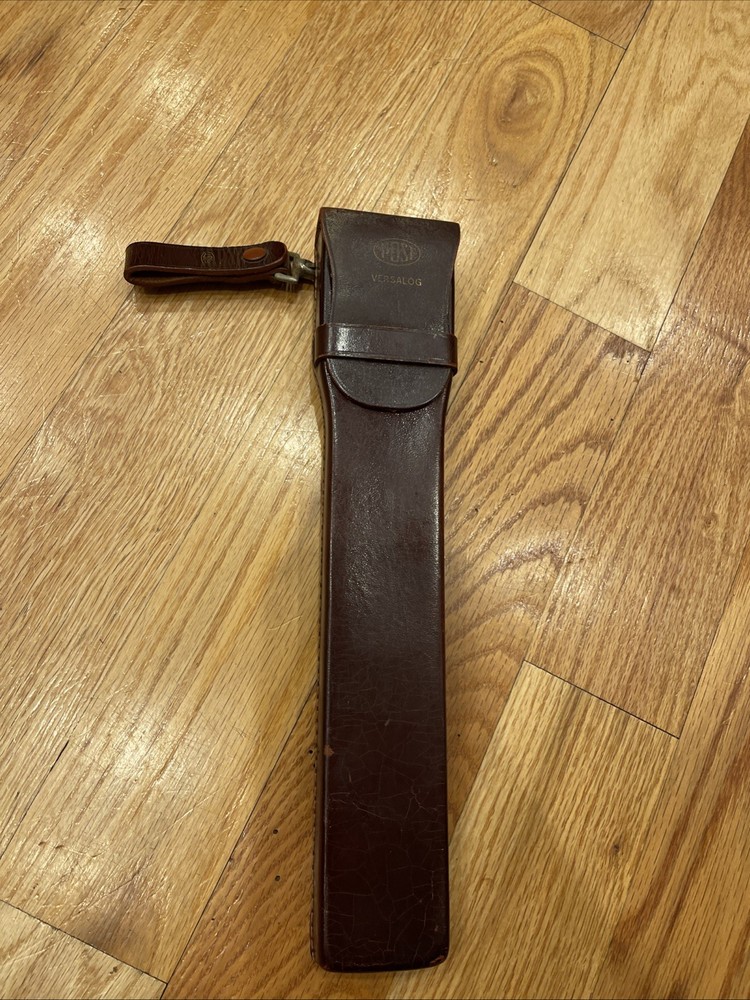 Vintage Post Versalog Slide Rule W/Brown Leather Case