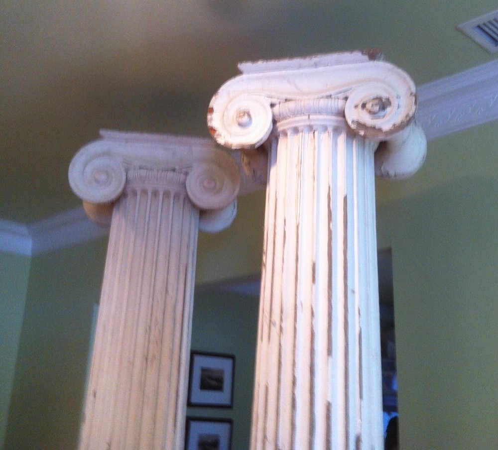 Antique Ionic Greek Revival Columns set of two