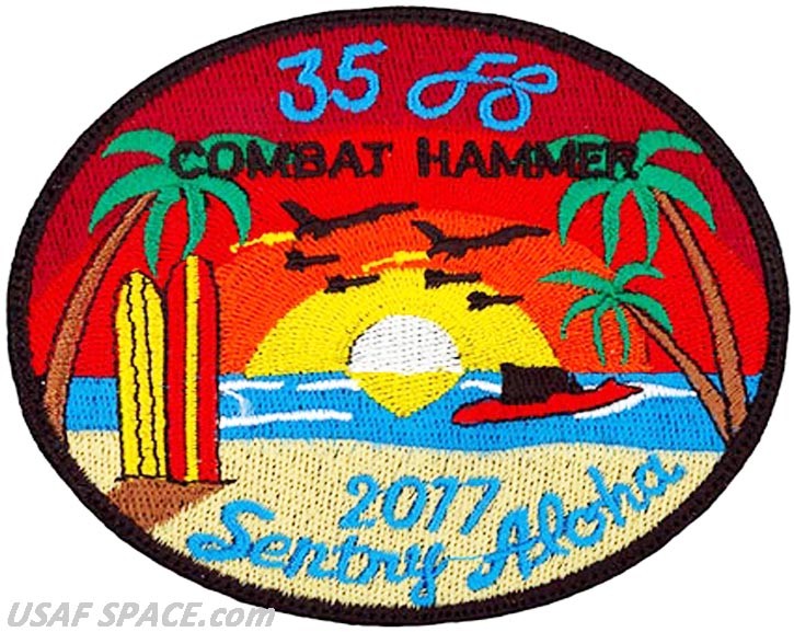 USAF 35th FIGHTER SQUADRON - COMBAT HAMMER & SENTRY ALOHA 2017- ORIGINAL PATCH