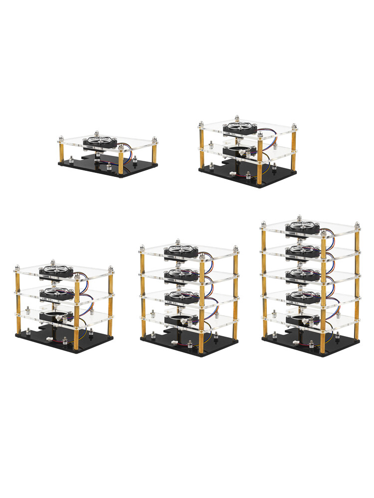 Raspberry Pi 5 Multi-Layer Acrylic Shell Protective Case Cooling Fan US