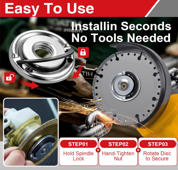 2Pcs 5/8-11 Quick Change Angle Grinder Flange Nuts Locking Nut Replacement Part