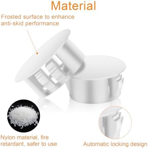 White Nylon Hole Plugs Assorted Sizes Set