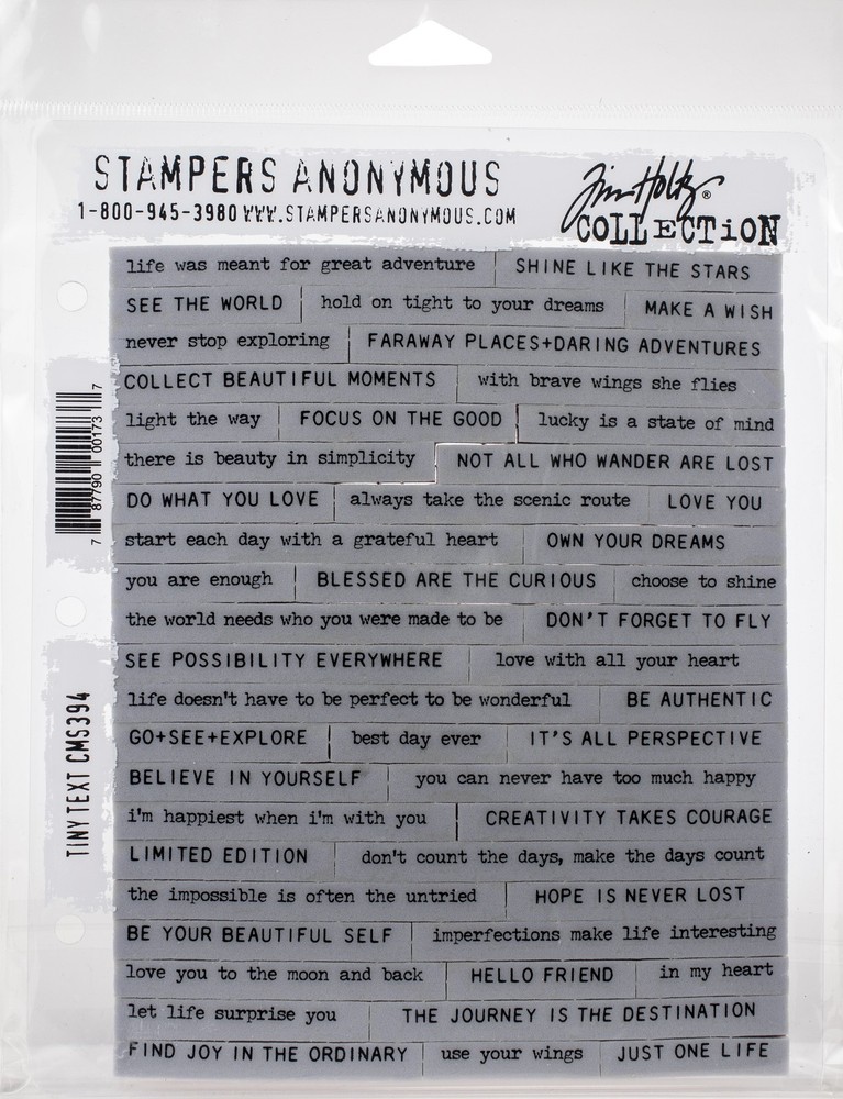 Tim Holtz Cling Stamps 7"X8.5"-Tiny Text - CMS-LG-394