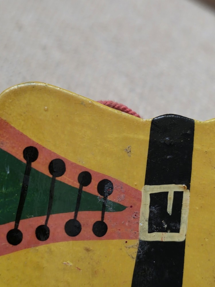 Vintage Wood Toy Nutcracker Soldier Christmas Pull String