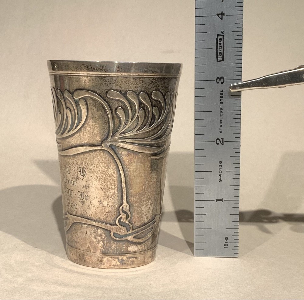 Art Nouveau Decorated Silver Cup Circa 1909