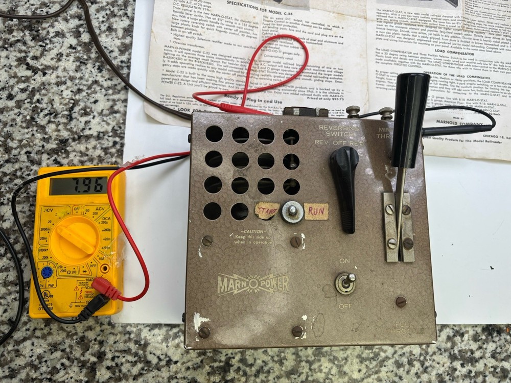 Vintage Train Marn O Power Control  Model: C-25 TESTED WORKING !