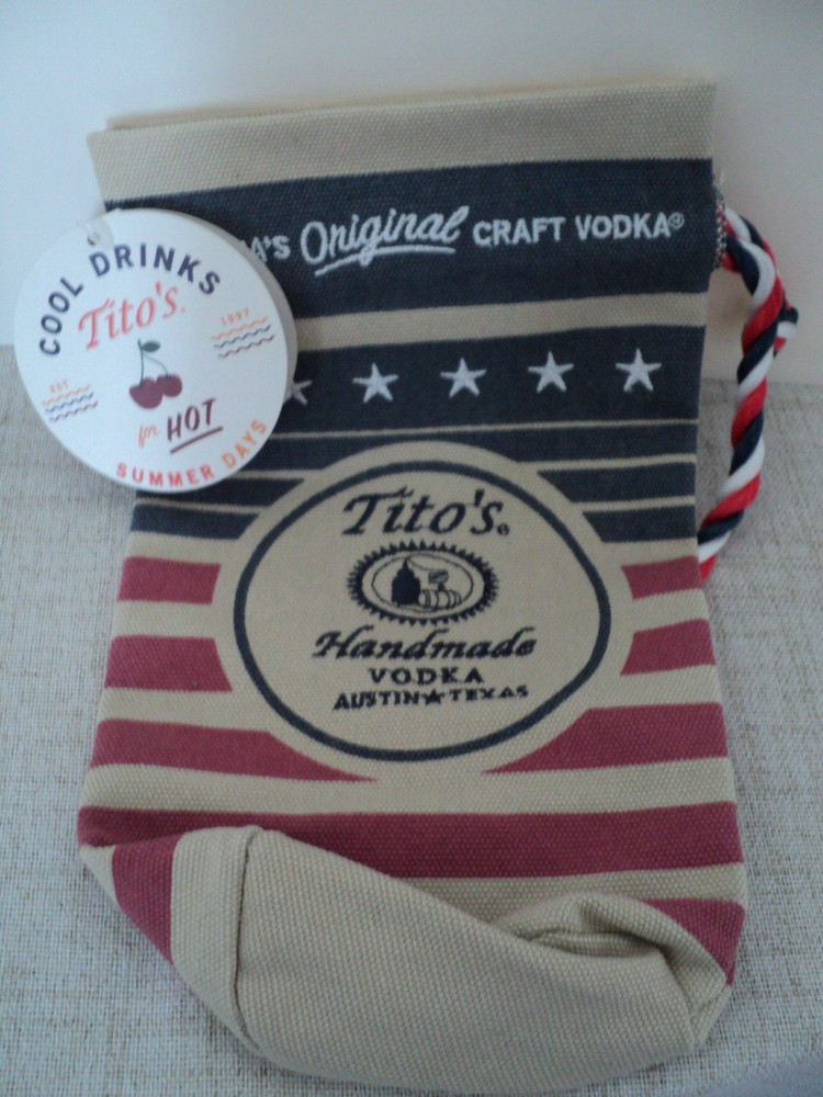Tito's Vodka Cloth Pouch-New with Tags-size 10" x 5"