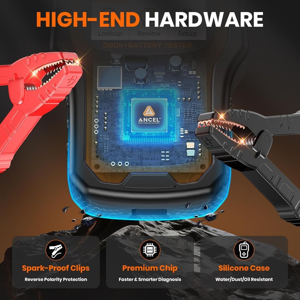 ANCEL AD410 PRO OBD2 Scanner Code Reader 6V 12V Automotive Battery Load Tester