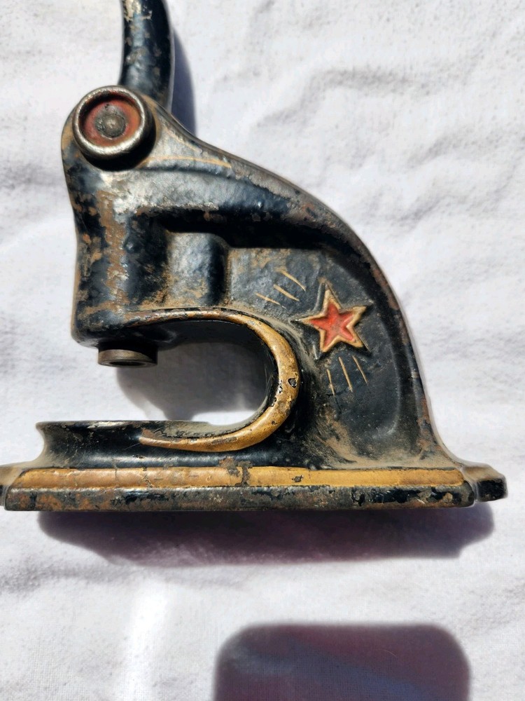 Vintage Cast Iron Notory Hand Press Embossing Machine