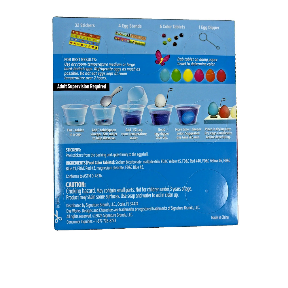 1 Dozen Easter Dyeable Plastic Eggs with dye and 2 Egg Coloring kit