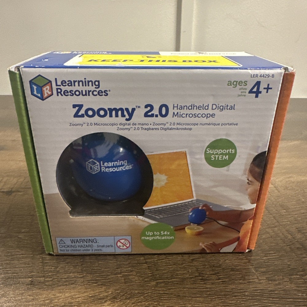 Learning Resources Zoomy 2.0 Handheld Digital Microscope STEM 54X Mag A5