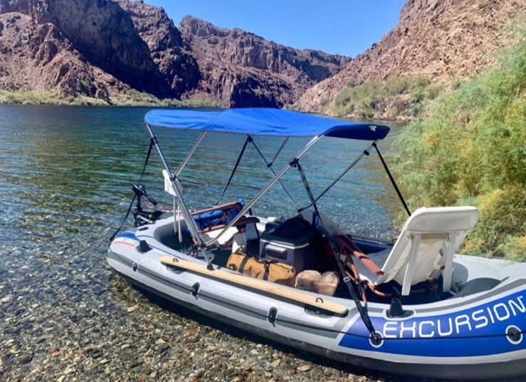 ✅New! Excursion 4 Inflatable Boat: Includes Deluxe Boat Oars & High-Output Pump