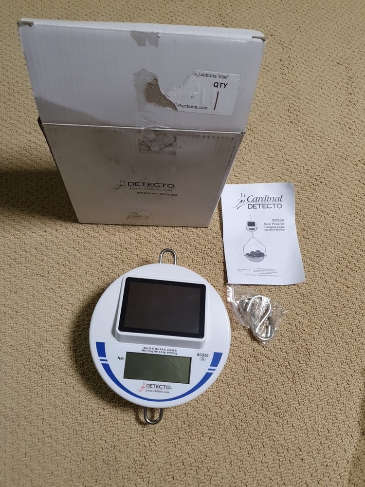 Detecto SCS30 Solar Hanging Scale 30 lb. Capacity