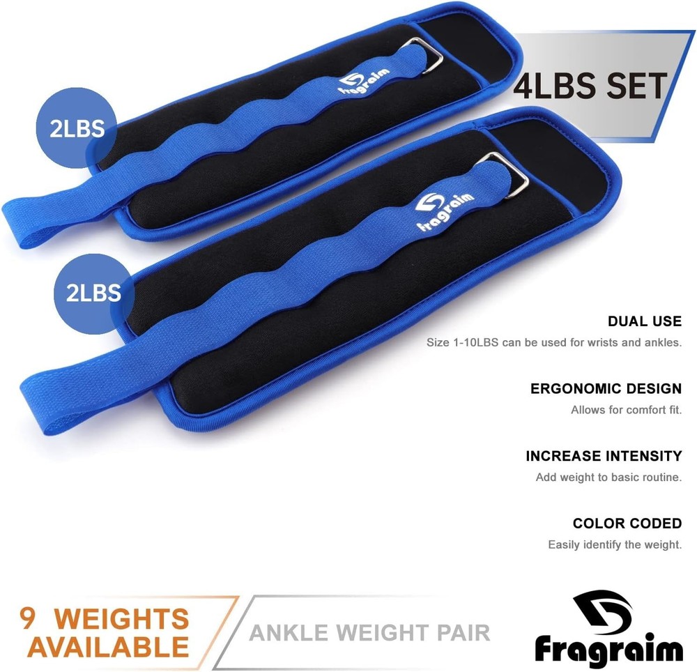 Breathable Ankle Weights - 2lbs Pair with Moisture-Absorbing Soft Material