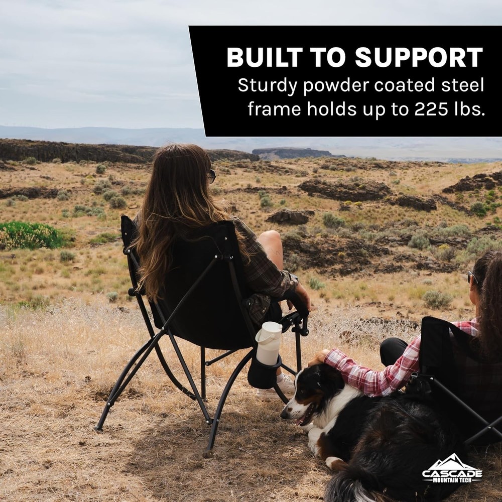 Heavy Duty Folding Camp Chair Black