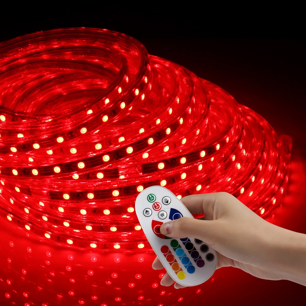 30FT LED Strip Rope Light Waterproof Multi-Color Changing Lights Flexible Remote