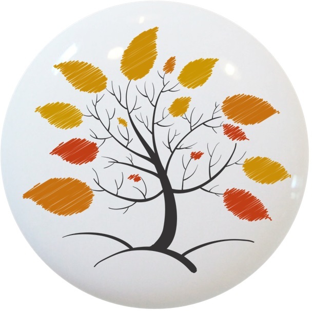 Yellow Tree Cabinet DRAWER Pull KNOB Ceramic