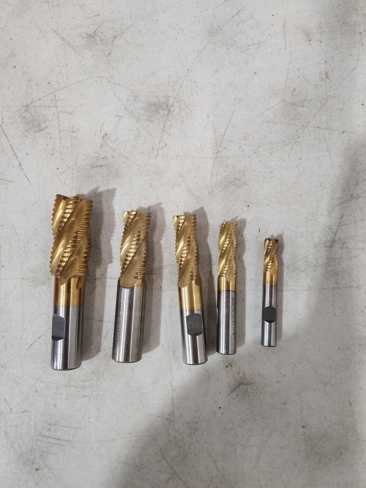 5 Pc. Set Roughing End Mill Bits HSS-E W/Case