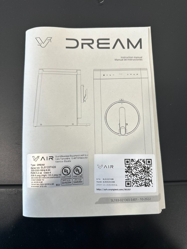 V-Air Dream Frozen Cocktail Machine