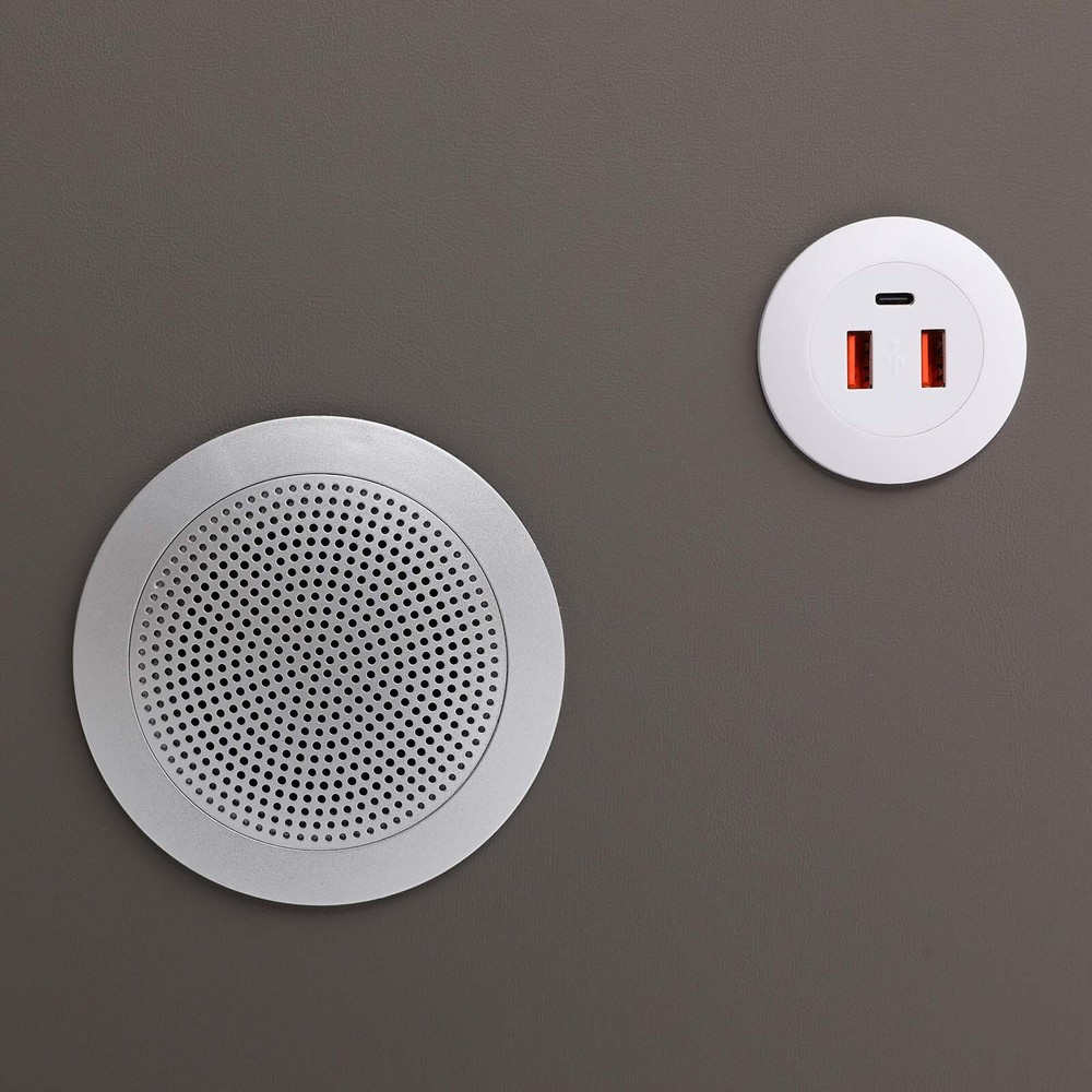 Bluetooth Speaker Smart Bedside Table w/ Light USB& Wireless Charging