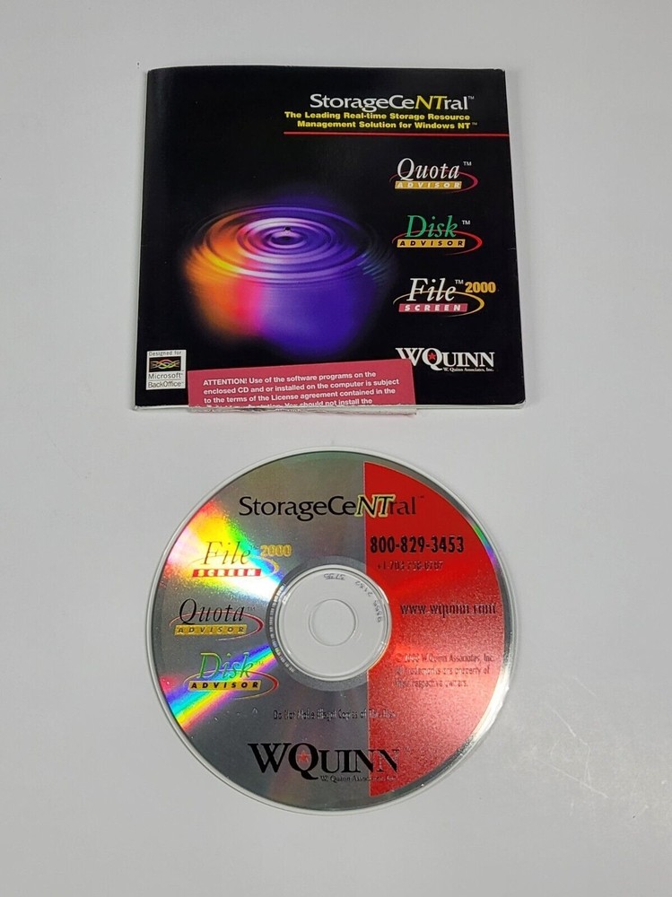 Quota Advisor for Windows NT Software Storage CeNTral Vintage WQuinn