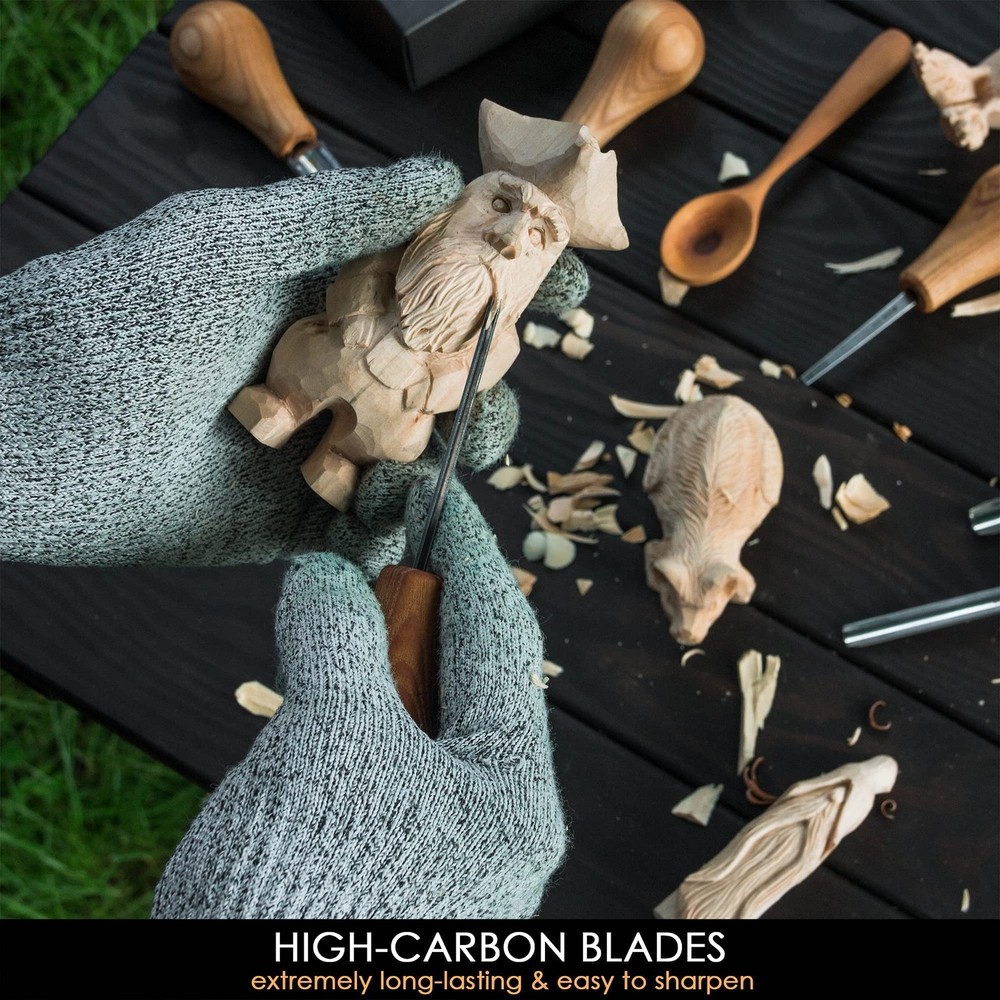 BeaverCraft Wood Carving Gouges Kit SC05 - Chisels Set with...