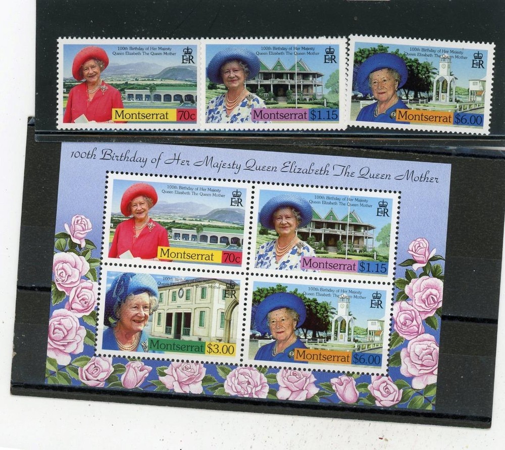 Montserrat 2000 Roses Flowers Scott# 1012-1015a Mint LH