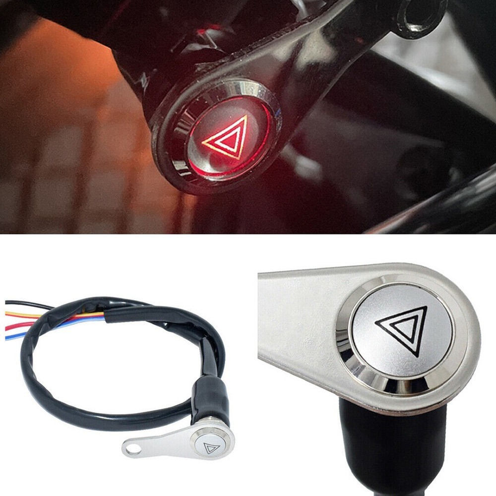 1 Pc Red LED Motorcycle Switch ON+OFF Handlebar Mount Push Button 12V Work Light