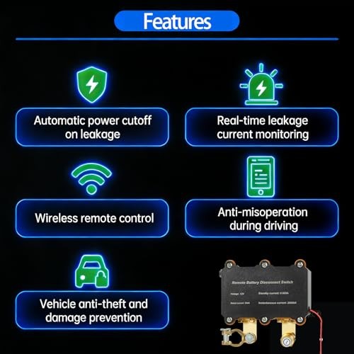 Remote Battery Disconnect Switch 12V 500A - Smart Voltage Control Battery