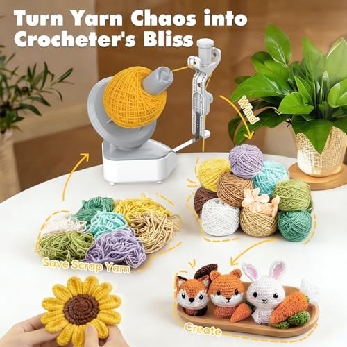 Automatic Electric Yarn Ball Winder - Compact Wool Spinner with Adjustable Speed