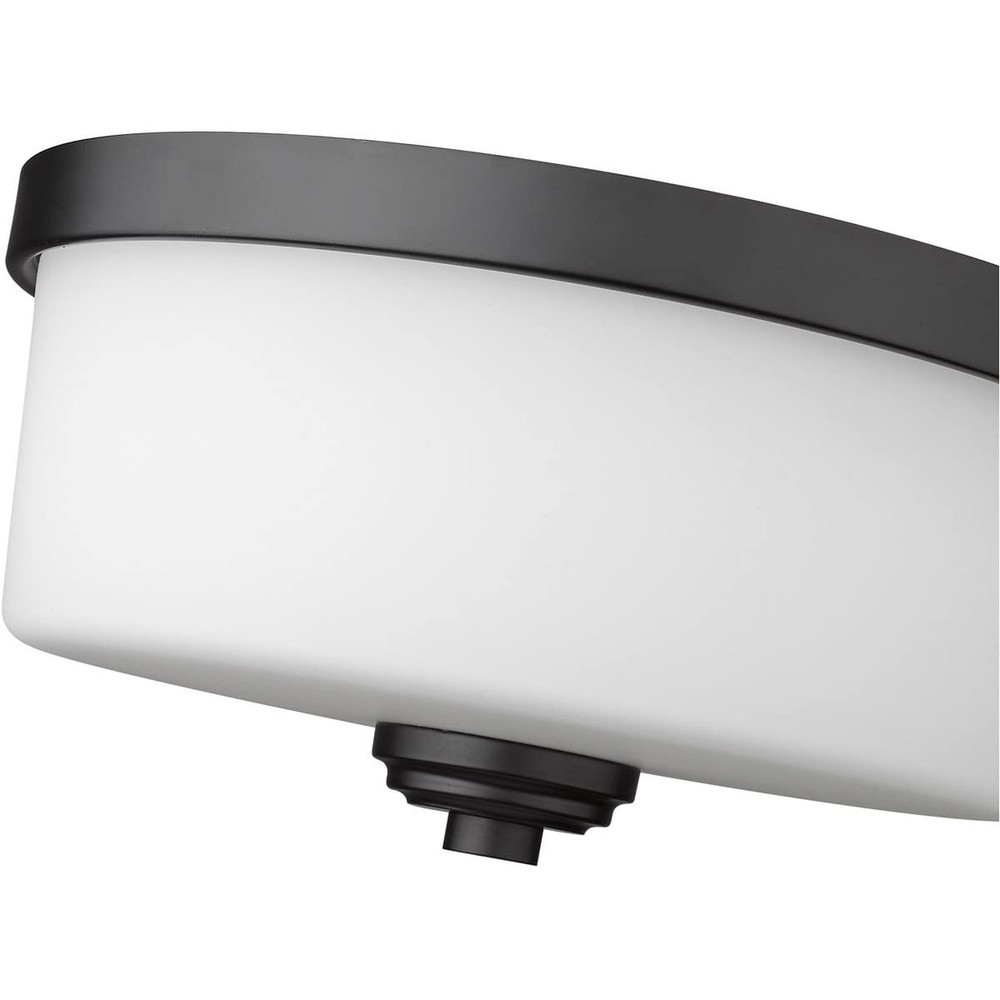 Z-Lite 2 Light Flush Mount 220F2-MB, Black,12" Round