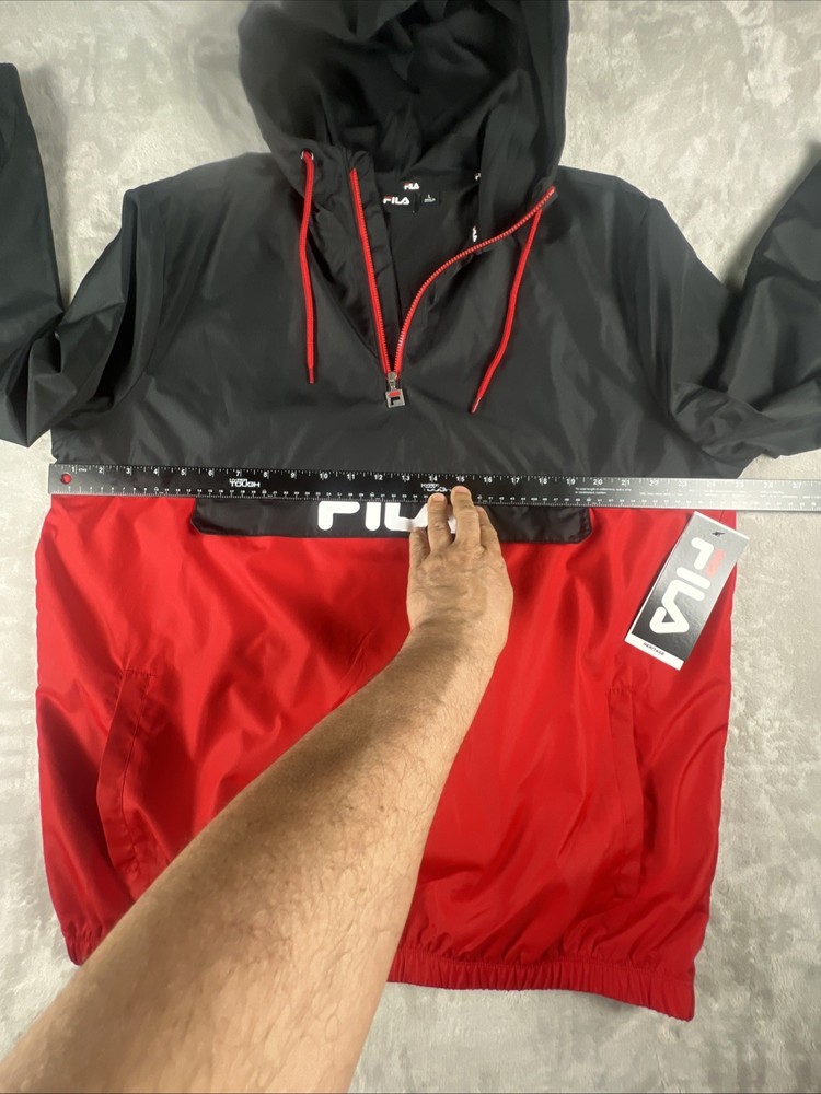FILA Men's Pullover Windbreaker Jacket 1/4 Zip Size Large - NWT