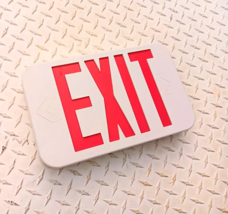 LED Emergency EXIT Sign White, Hubbell Lighting, Compass CE Series