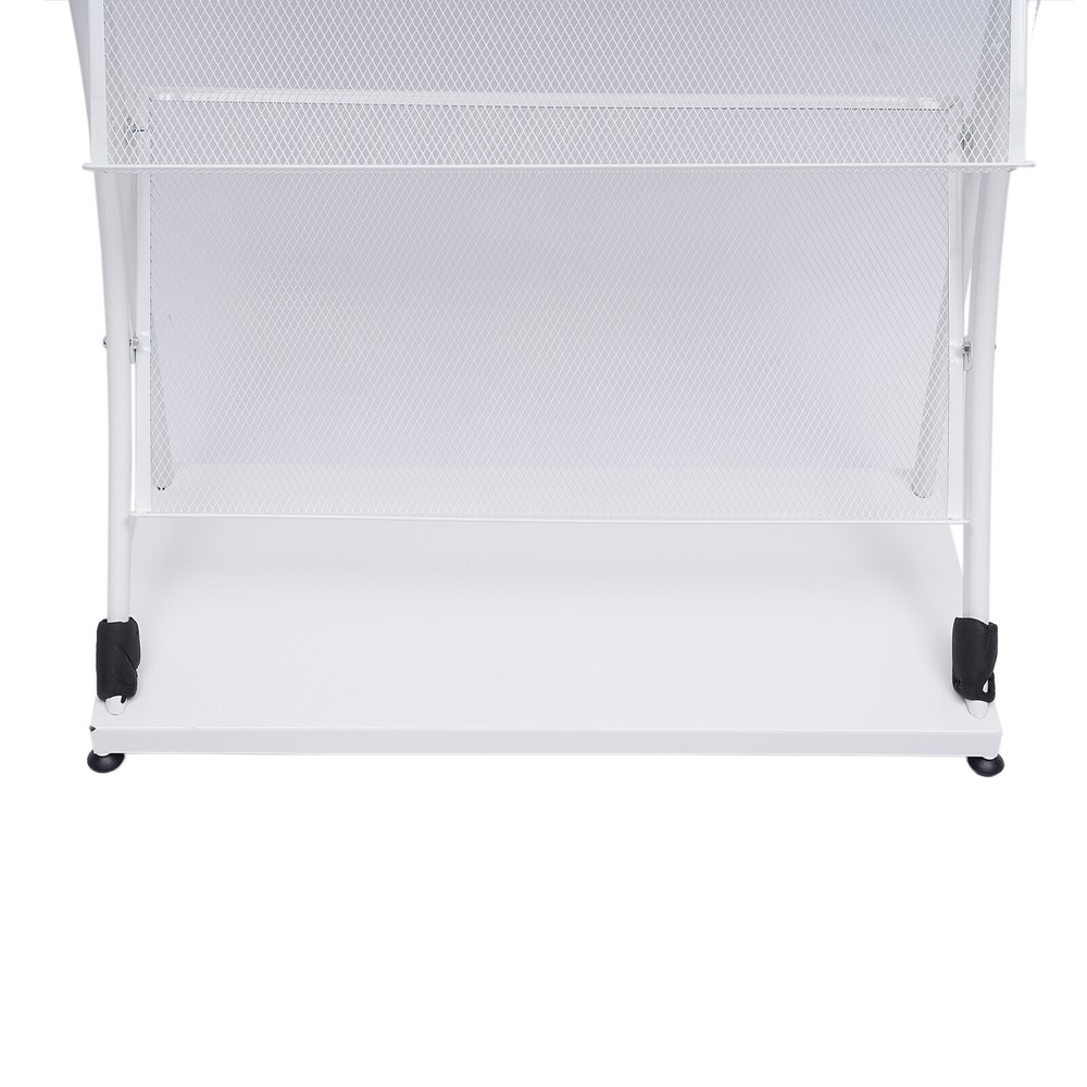 Floor-Standing Magazine Rack 4-Layer Iron Information Rack Storage Rack S-shaped