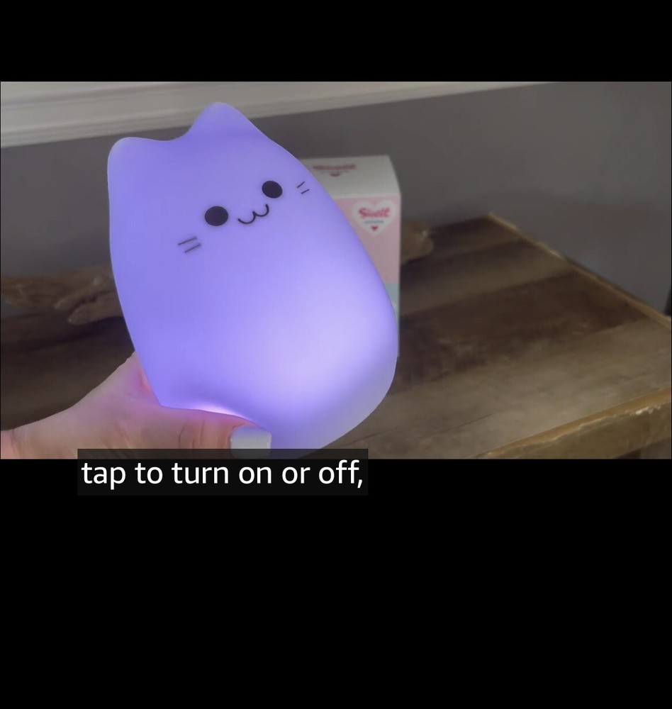 Cat Night Light Or Table Lamp Changes Color Remote Control By Sweet Ponies