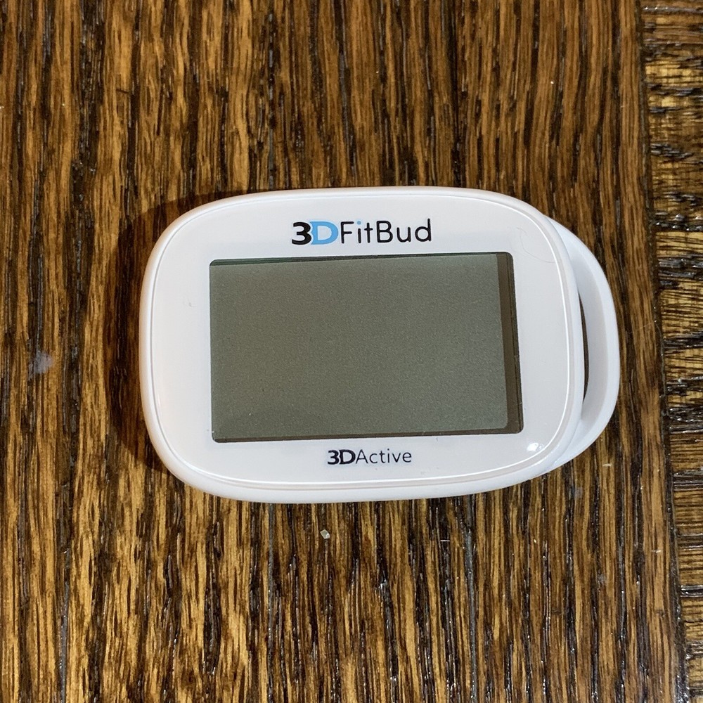 3DFitBud Simple Step Counter Walking 3D Pedometer White - New, Open Box
