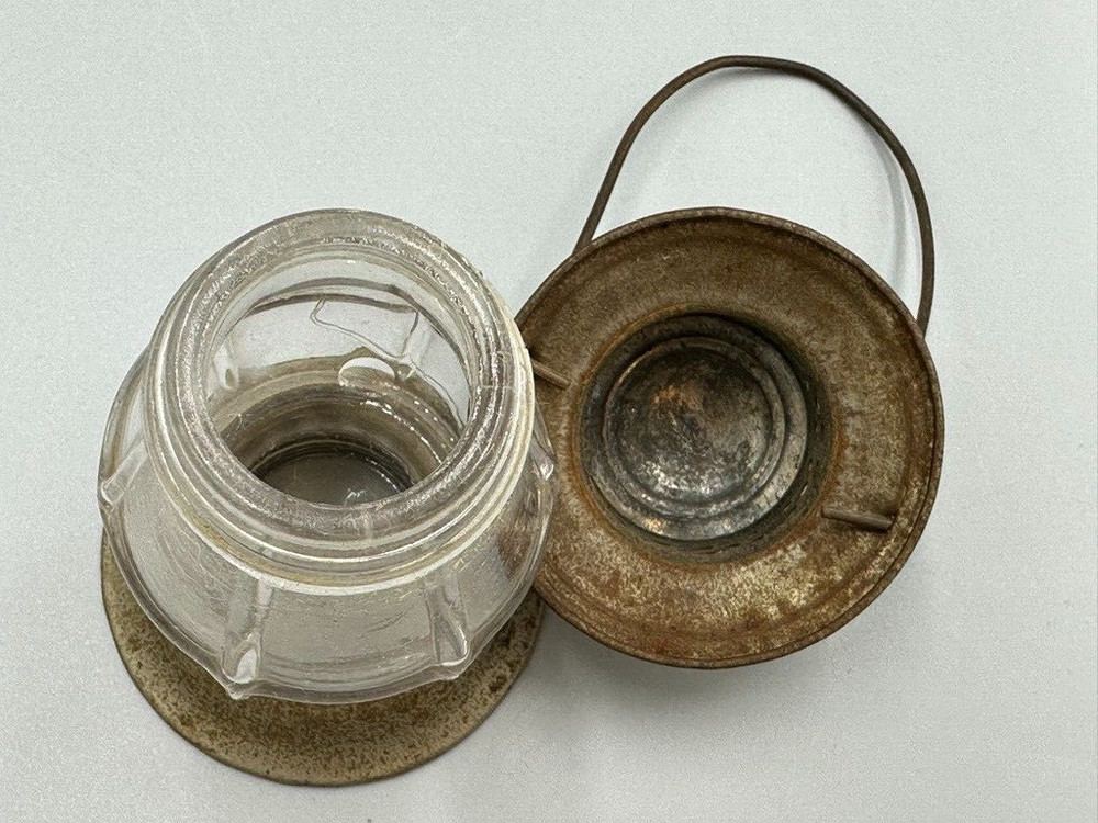 1915 Antique 16-Hole LANTERN GLASS CANDY CONTAINER A&E 444