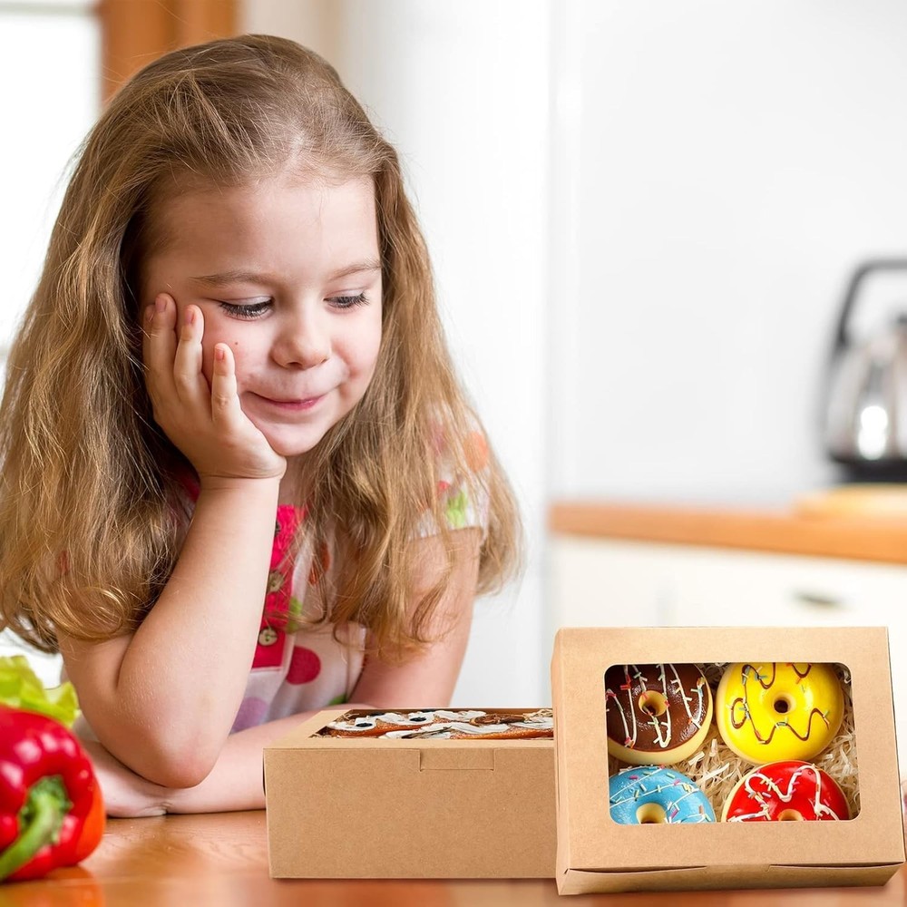32pcs Cookie Boxes, 8x6x2.5 Bakery Boxes with Window 3 Styles, for Chocolate ...