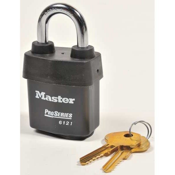 Master Lock 6121Ka-10G100 Padlock, Keyed Alike, Standard Shackle, Rectangular
