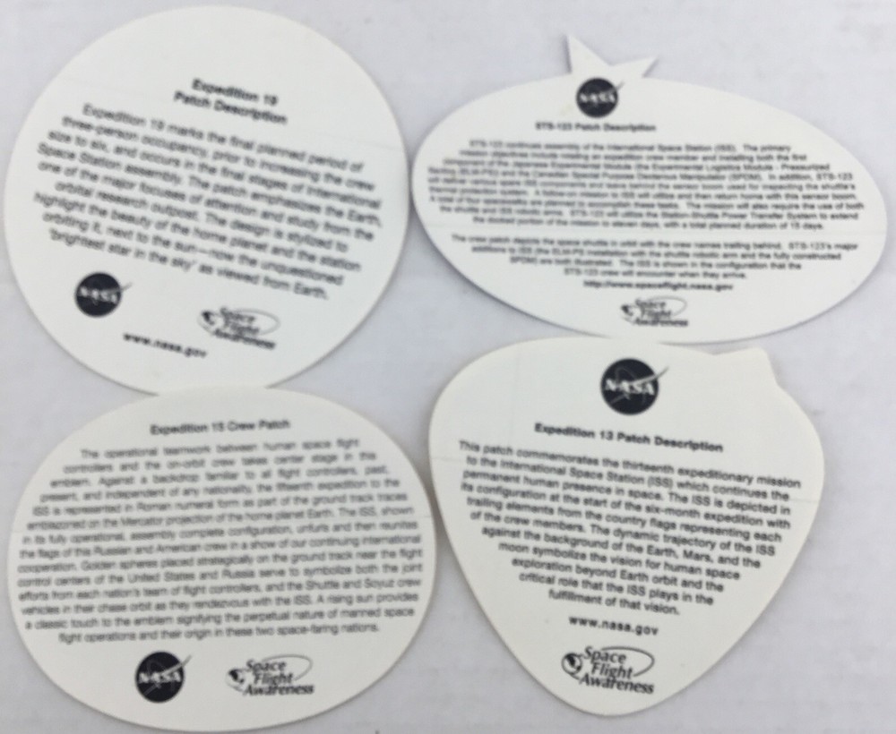 NASA Mission Sticker Lot 4 Space Shuttle Patch Program Logos All Different
