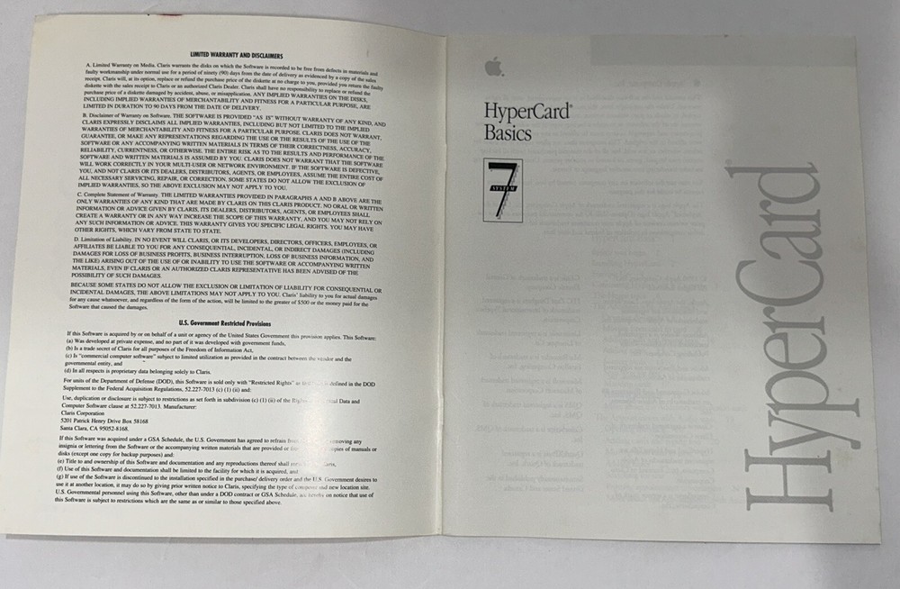 Macintosh Hyper Card Basics System 7 Guide 1990 Macintosh Collector Vintage