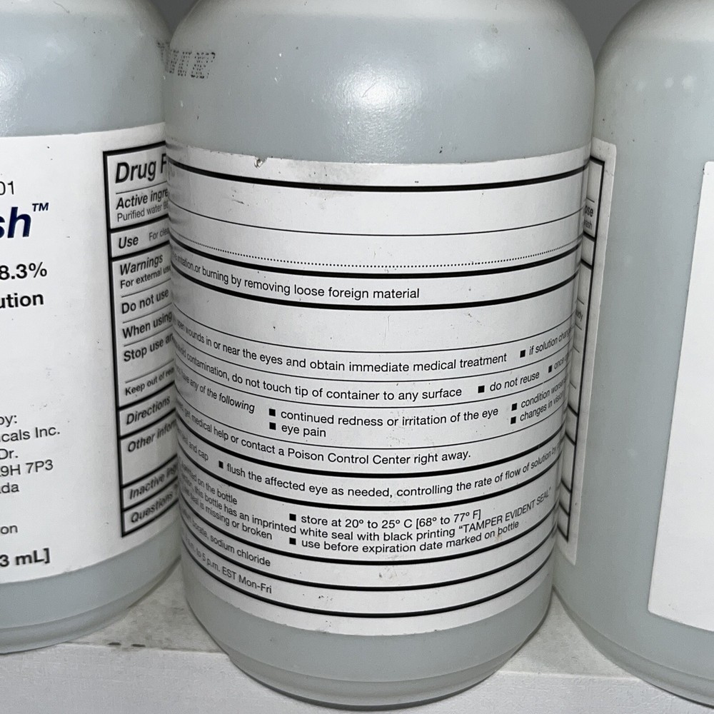 4 Sealed Ophthalmic Solution Eyewash 16oz Each