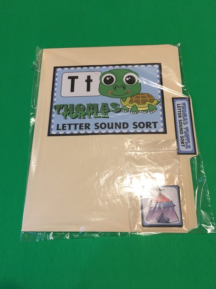Thomas Turtle - Letter Tt - DIY File Folder game - Printed / Uncut
