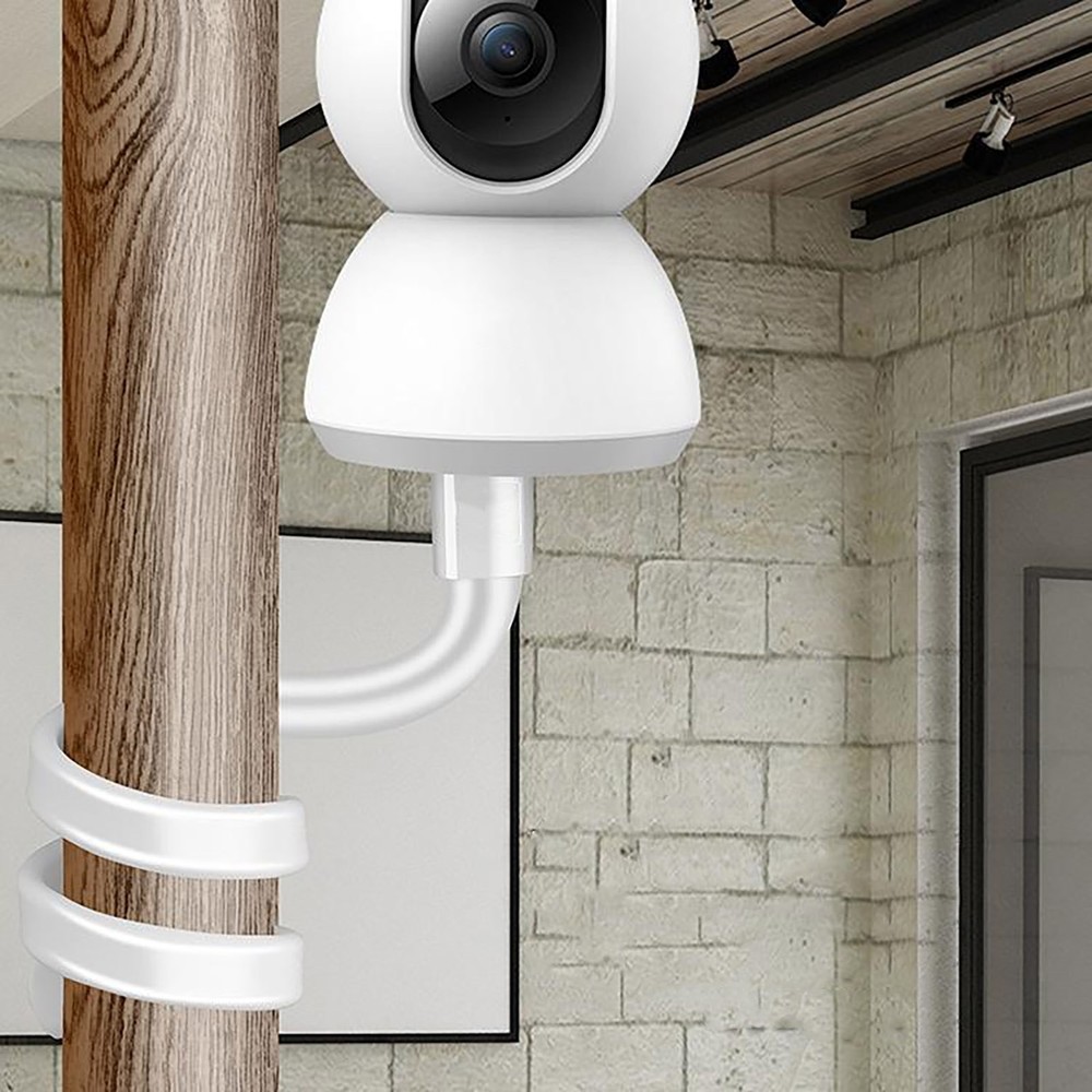 For Security Camera 1/4'' White Flexible Twist Mounting Rubber Base Bracket