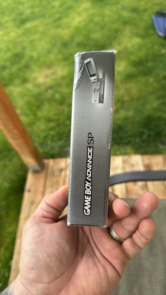Nintendo Game Boy Advance SP Console Platinum Silver EMPTY BOX ONLY + INSERTS